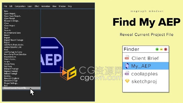 AE插件Find My AEP v2.6快速查找项目工程存放位置
