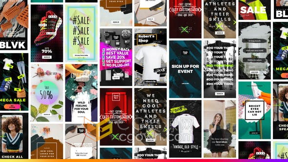 AE模板-20组社交媒体小视频动态海报广告介绍宣传动画制作