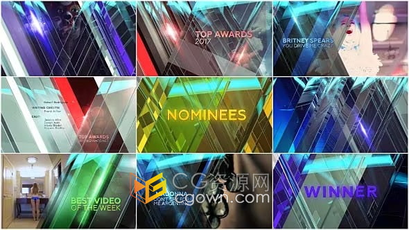 AE模板-玻璃材质晚会活动颁奖仪式比赛节目游戏开幕视频包装