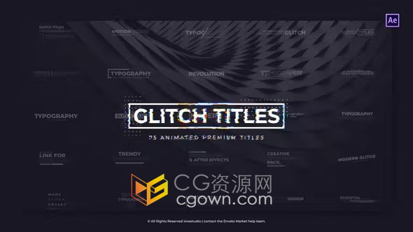 AE模板-现代故障标题75 Modern Glitch Titles