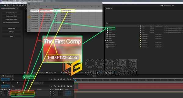 AE脚本CompsFromSpreadsheet v5.21根据电子表格生成合成图层工具