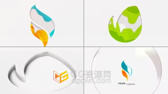 AE模板-清晰大气企业品牌标志描边绘制LOGO动画