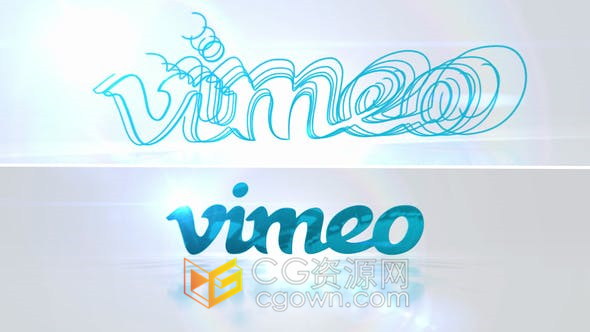 AE模板-3D描边LOGO边缘线条动画明亮光效企业LOGO片头视频