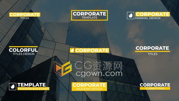 AE模板-9组现代企业视频介绍字幕文字标题动画带背景图形