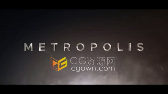 AE模板-电影预告片金属3D文字动画烟雾背景效果