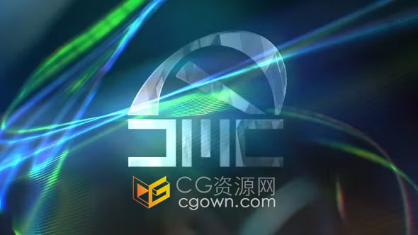 AE模板-现代抽象多彩光效线条标志动画Elegant Logo