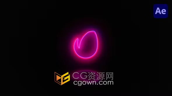 AE模板-闪烁霓虹灯发光效果障霓虹灯标志动画