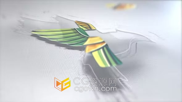 AE模板-柔光企业标志柔和的线条光滑效果弯曲旋转3d标志动画
