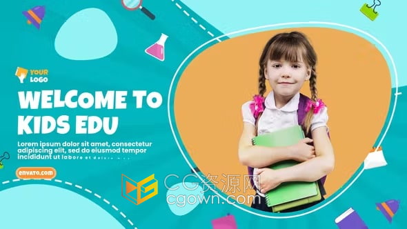 AE模板-儿童教育宣传片幼儿在线课程亲子教学培训中心视频广告