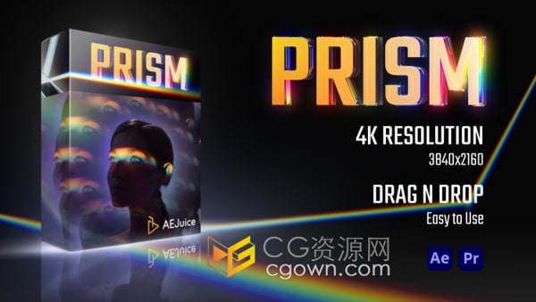 Prism AE/PR模板61种棱镜折射梦幻光效视觉特效+视频教程