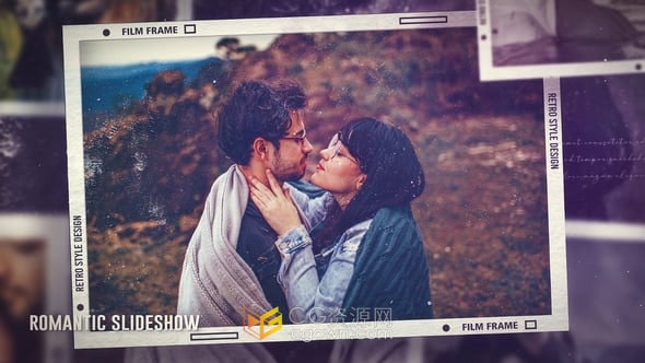 AE模板-灰尘飞屑粒子动画温柔浪漫视频相册