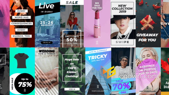 21组APP媒体小视频动态宣传海报宣传介绍动画制作-AE模板