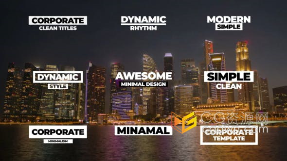 动态简单现代文字标题动画视频字幕制作-AE模板