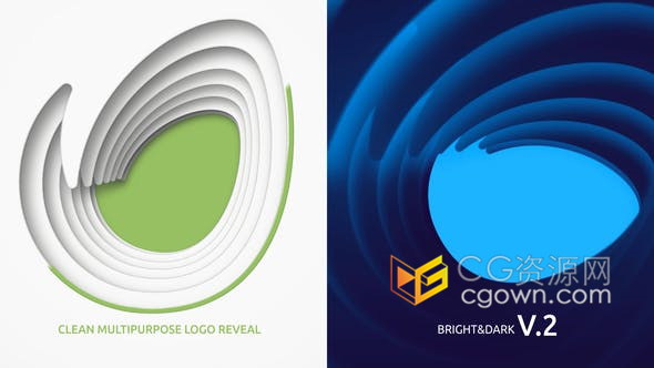 3D镂空LOGO多层透视动画效果视频片头制作-AE模板
