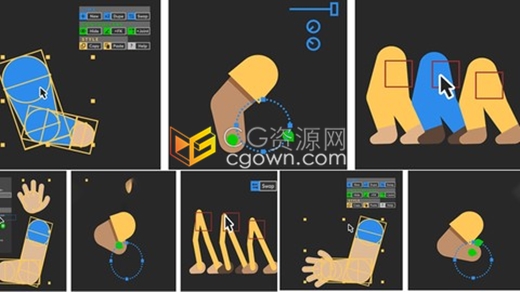 AE教程-使用Limber与Duik制作卡通角色绑定基础入门学习视频教程