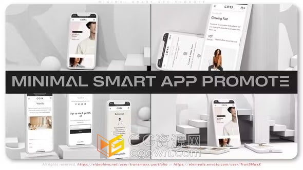 AE模板-3D场景手机端展示新应用程序APP宣传游戏网站推广视频