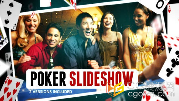拉斯维加斯激情之夜扑克牌筹码炫酷视频相册AE模板