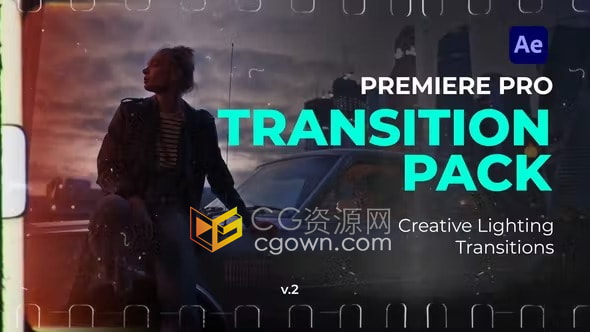 73种创意光效过渡复古胶片故障效果视频转场Creative Lighting Transitions-AE模板