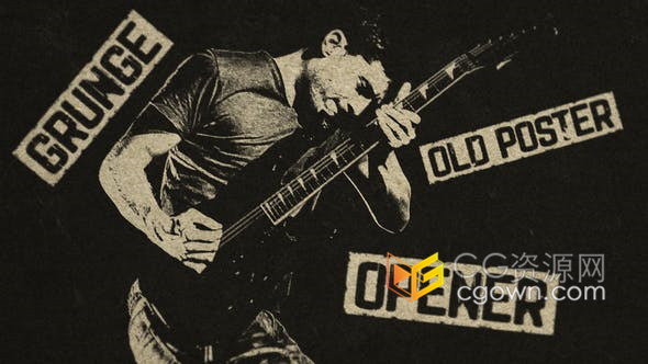 70年代摇滚氛围音乐会活动广告视频歌手介绍动画电视节目-AE模板