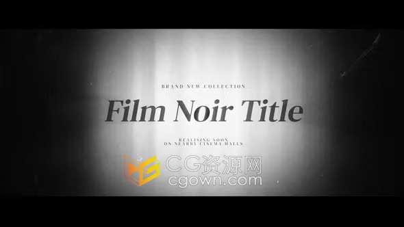 AE模板-老式黑白电影片名演职员表侦探悬疑电影片头片尾字幕
