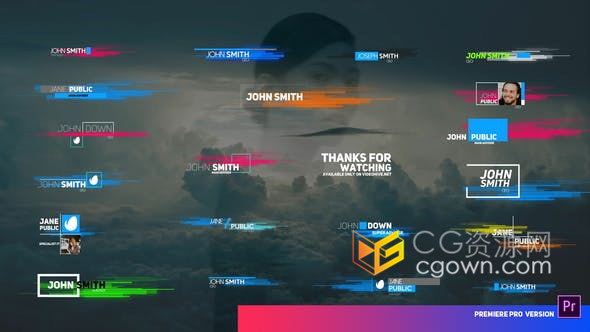 21款创意条纹动画设计视频字幕条文字标题效果-AE/PR模板