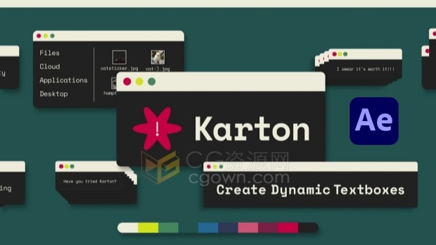 AE脚本Karton V1.2.1创建自适应动态文本框动画