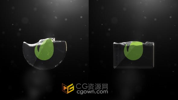 水向上升涨流体动画效果演绎标志LOGO视频片头-AE模板