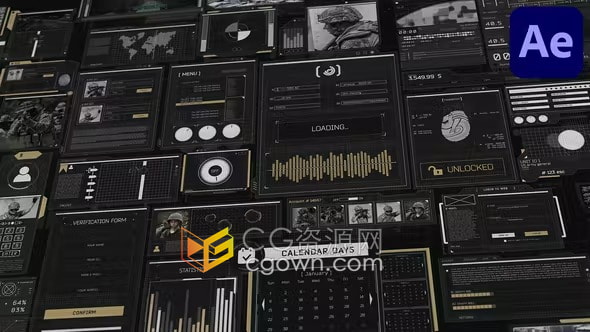 37种3D全息技术界面HUD高科技UI元素part5免费下载-AE模板