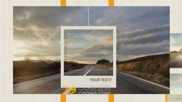 相框照片中相框设计飞行动画展示图片幻灯片视频相册-AE模板