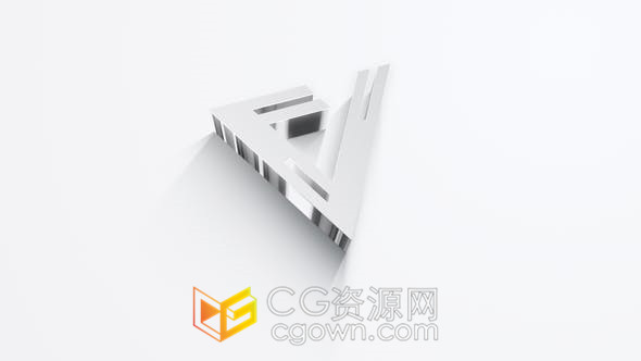 干净整洁立体企业商务标志动画LOGO片头AE模板