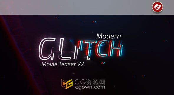 电影预告片故障画面文字动画介绍效果视频制作-AE模板