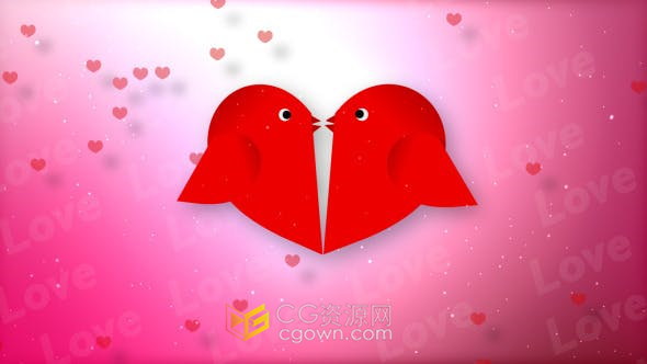 手折纸小鸟动画爱的愿望浪漫婚礼介绍视频片头-AE模板