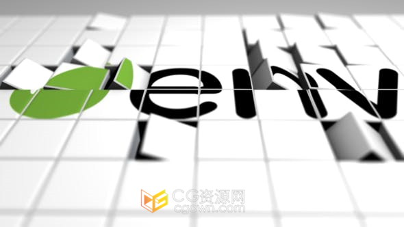 E3D制作三维立方体方块翻转动画展示LOGO效果视频片头-AE模板