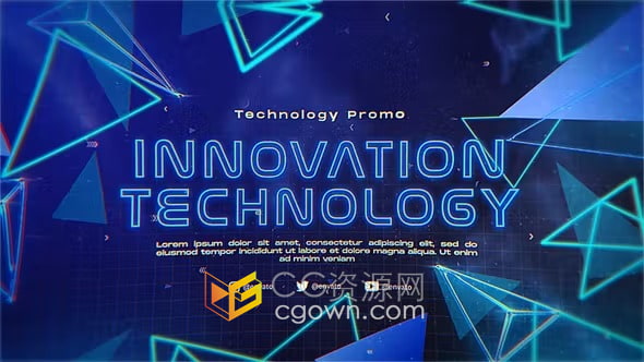 AE模板-人工智能技术VR体验馆科学技术成就数字故障创新科技宣传片