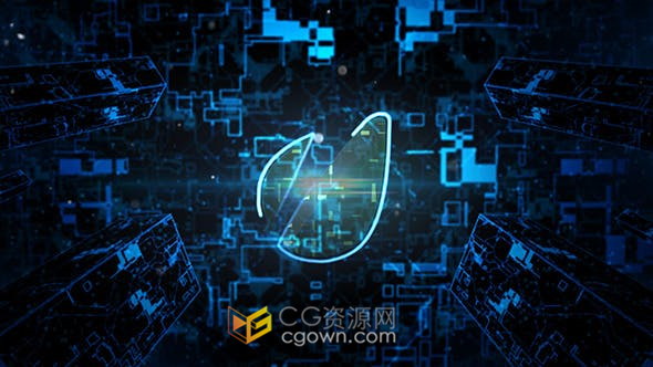 高科技场景动画光线效果LOGO标志视频片头-AE模板