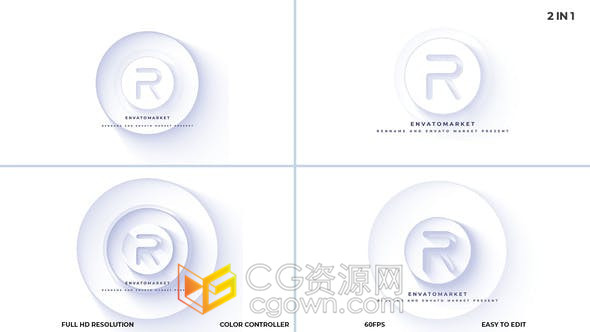 现代明亮整洁企业商务公司标志介绍LOGO片头AE模板