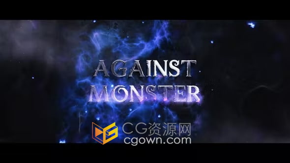 AE模板-动作电影强大能量魔法烟雾特效动画标题史诗游戏预告片