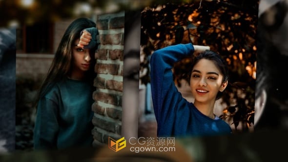 干净温柔墨水风格图像幻灯片多用途视频相册-AE模板