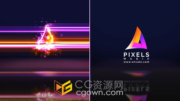 能量激荡电流传递效果炫彩潮流标志动画LOGO片头AE模板
