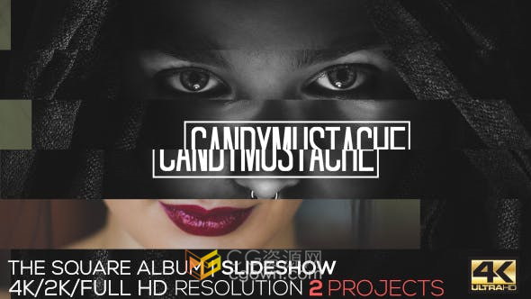 方形分割滑动幻灯片介绍图文动画效果宣传视频制作-AE模板