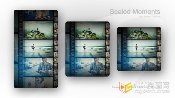 AE模板-电影胶片效果垂直短视频展示旅行回忆活动图像