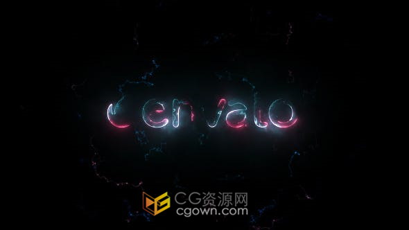 两条光线粒子旋转动画能量爆发LOGO视频片头效果制作-AE模板
