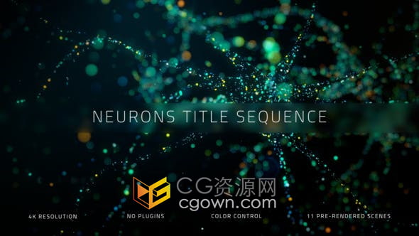 AE模板-3D发光粒子神经元分子场景动画介绍宣传视频效果制作