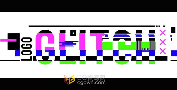 Glitch Logo彩色故障动画制作标志视频片头工程文件-AE模板