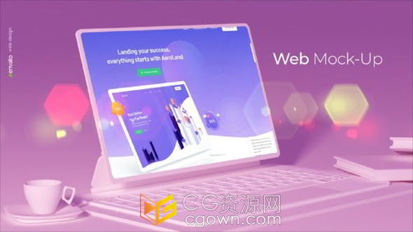 温馨时尚可爱创意新颖网页界面推广宣传片AE模板