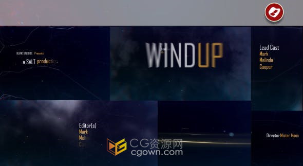 电影片头介绍导演制作人演员名字介绍动画烟雾光线背景效果-AE模板