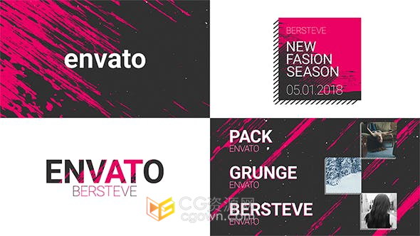 笔刷动画元素设计LOGO转场介绍节目播出时间表TV包装制作-AE模板