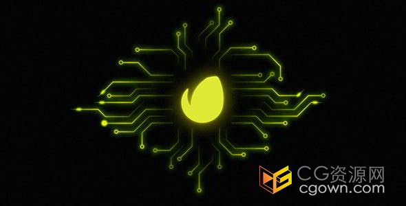 芯片数据科技光线时尚大气LOGO片头AE模板