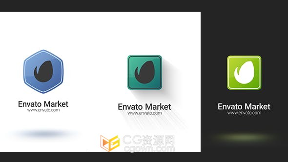 扁平化设计图形动画爆炸碎片LOGO视频片头-AE模板