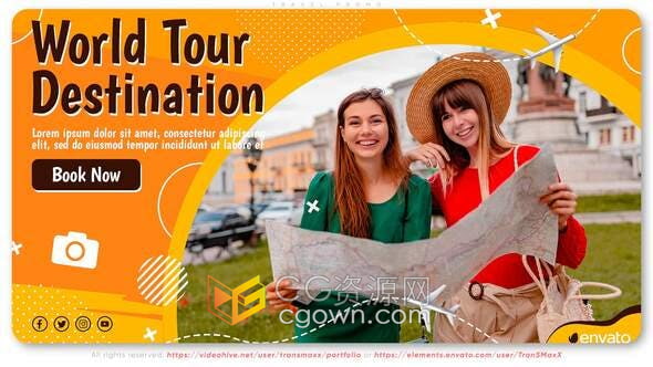 AE模板-旅游酒店宣传片短途旅程旅行社套餐介绍视频动画